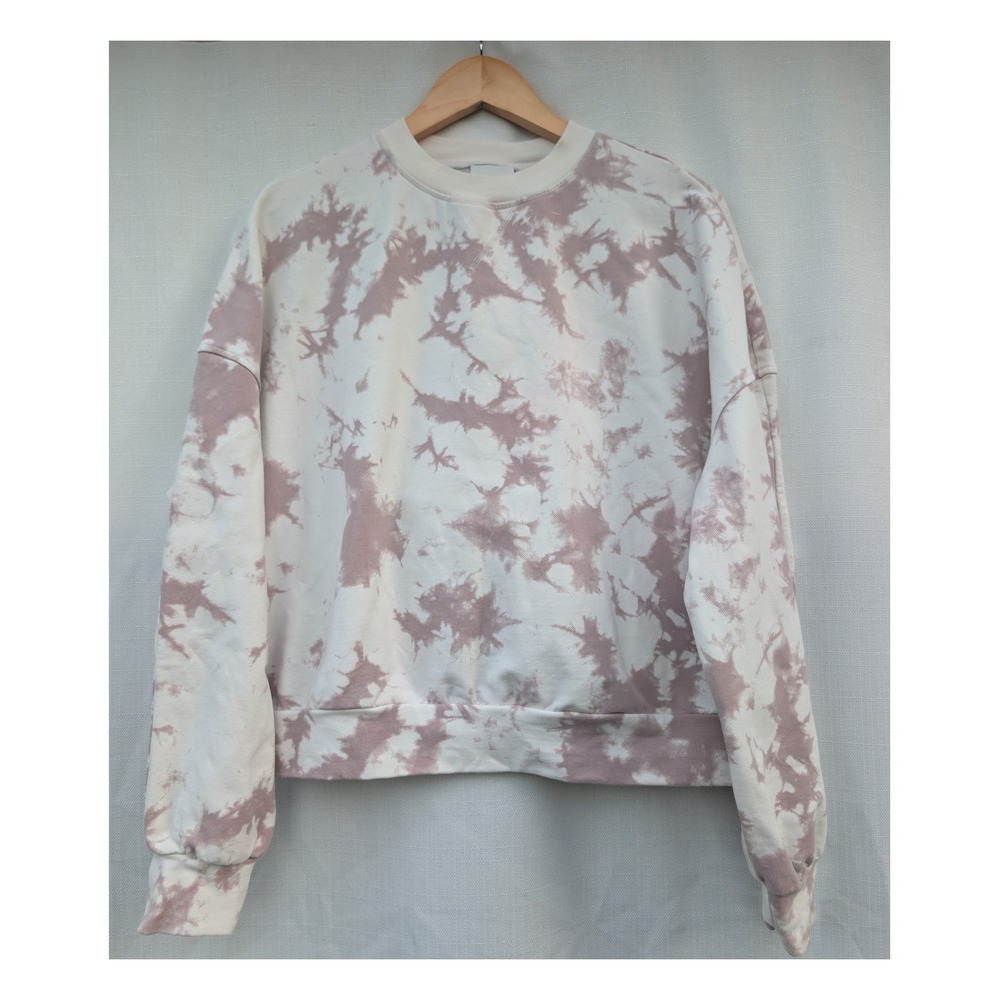 Varley Tie Dye Pullover‎ Sweatshirt Womens XS Mauve Cotton Boxy Lounge Oversized